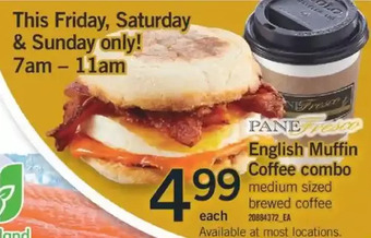 Fortinos English muffin coffee combo offer