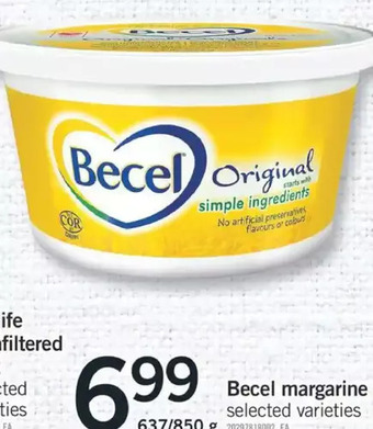 Fortinos Becel margarine offer