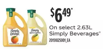 Fortinos Simply beverages offer