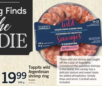 Fortinos Toppits wild argentinian shrimp ring offer
