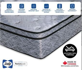 Leon's Sealy posturepedic® correct comfort® alanis medium eurotop queen mattress offer