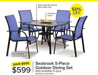 Leon's Seabrook 5-piece outdoor dining set offer