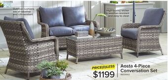 Leon's Aosta 4-piece outdoor conversation set - grey offer
