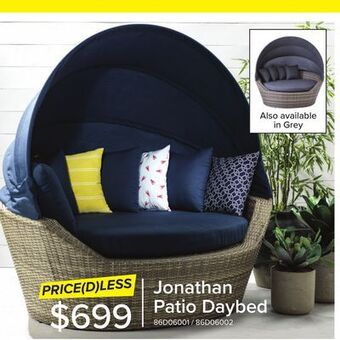 Leon's Jonathan outdoor patio daybed - smokey grey offer