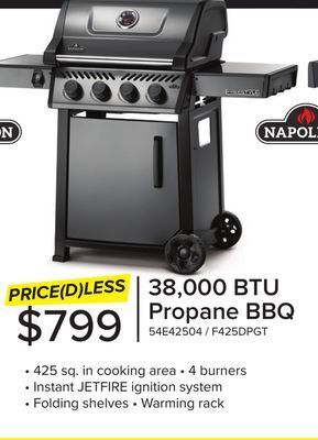 Leon's Napoleon freestyle 425 propane gas grill, graphite grey - f425dpgt offer
