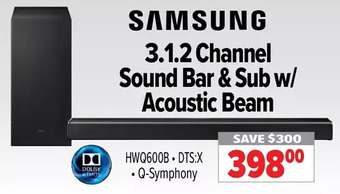 2001 Audio Video Samsung 3.1.2 channel sound bar & sub w/ acoustic beam offer