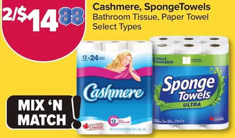 PharmaChoice Cashmere, spongetowels bathroom tissue, paper towel offer