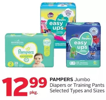 Rexall Pampers jumbo diapers or training pants offer