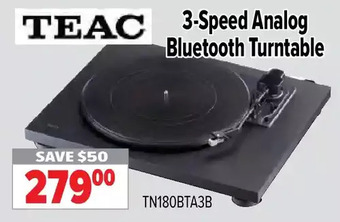 2001 Audio Video Teac 3-speed analog bluetooth turntable offer