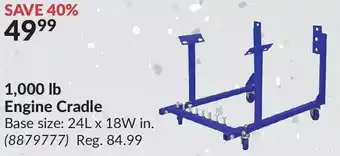 Princess Auto 1,000 lb engine crade offer