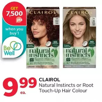 Rexall Clairol natural instincts or root touch-up hair colour offer