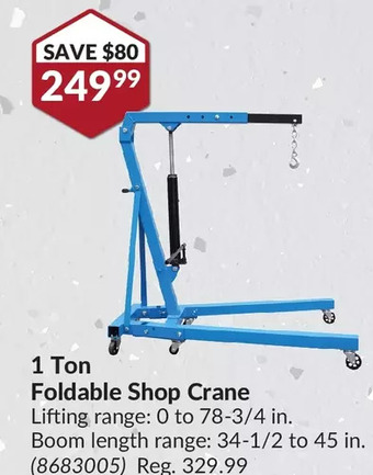 Princess Auto 1 ton foldable shop crane offer