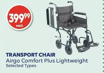 Wellwise by Shoppers Airgo comfort plus lightweight transport chair offer