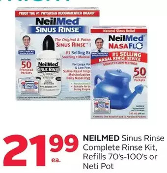 Rexall Neilmed sinus rinse complete rinse kit, refills or neti pot offer