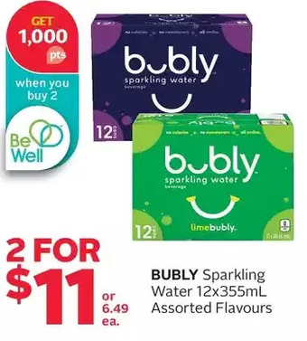 Rexall Bubly sparkling water offer