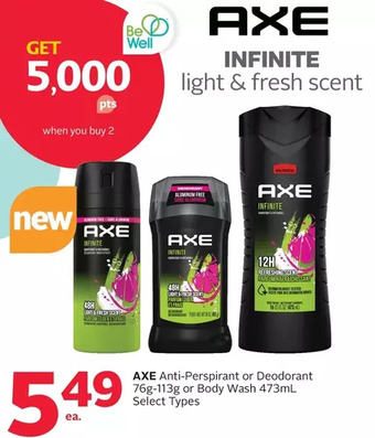 Rexall Axe anti-perspirant or deodorant or body wash offer