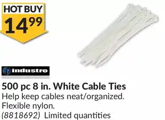 Princess Auto Industro 8 in. white cable ties offer