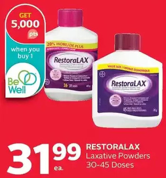 Rexall Restoralax laxative powders offer