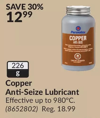 Princess Auto Permatex copper anti-seize lubricant offer