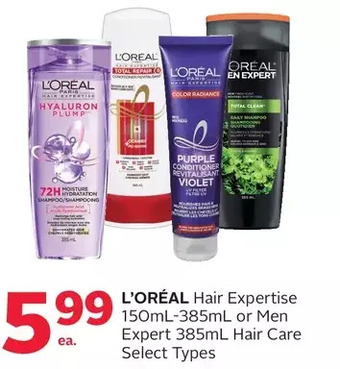 Rexall L'oréal hair expertise or men expert hair care offer