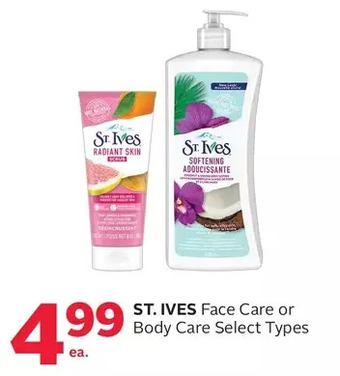 Rexall St. ives face care or body care offer