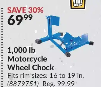 Princess Auto Power fist 1,000 lb | motorcycle wheel chock offer