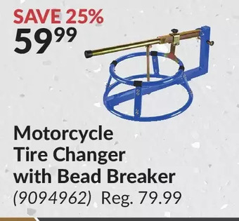 Princess Auto Motorcycle tire changer with bead breaker offer