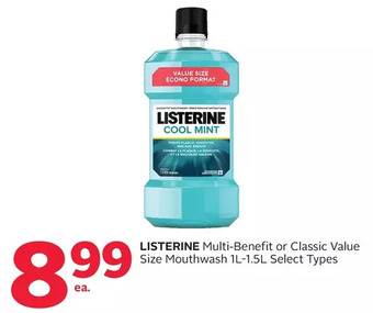 Rexall Listerine multi-benefit or classic value size mouthwash offer
