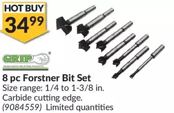 Princess Auto 8 pc forstner bit set offer