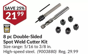 Princess Auto Power fist 8 pc double-sided spot weld cutter kit offer