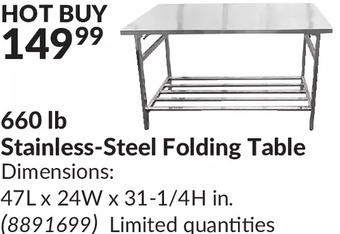 Princess Auto 660 lb stainless-steel folding table offer