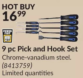 Princess Auto 9 pc pick and hook set offer