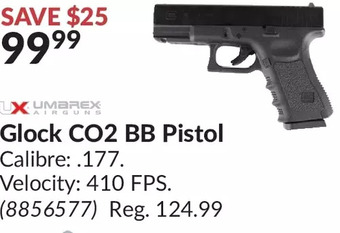 Princess Auto Glock co2 bb pistol offer