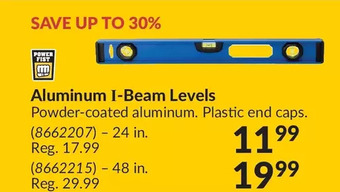 Princess Auto Aluminum i-beam levels offer