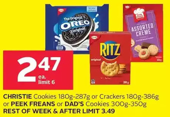 Rexall Christie cookies or crackers or peek freans or dad's cookies offer