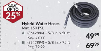 Princess Auto Hybrid water hoses 5/8 in. x 50 ft | 5/8 in. x 75 ft offer