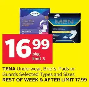 Rexall Tena underwear, briefs, pads or guards offer