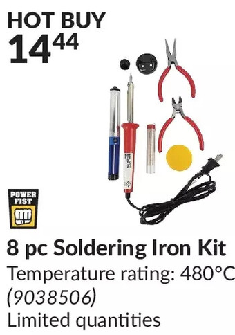 Princess Auto 8 pc soldering iron kit offer