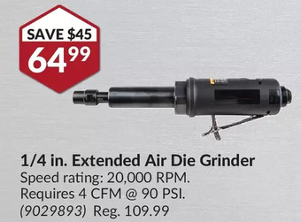 Princess Auto 1/4 in. extended air die grinder offer