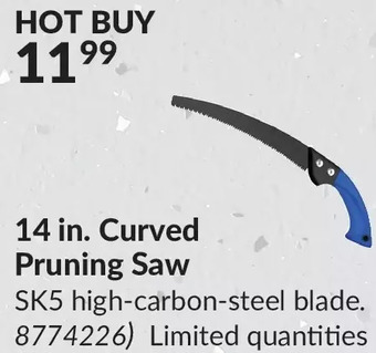 Princess Auto 14 in. curved pruning saw offer