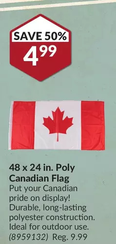 Princess Auto 48 x 24 in. poly canadian flag offer