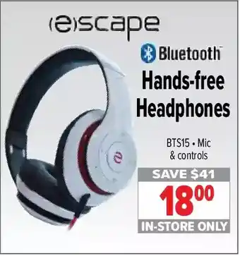 2001 Audio Video Escape hands-fre headphones offer