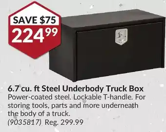 Princess Auto 6.7 cu. ft. steel underbody truck box offer