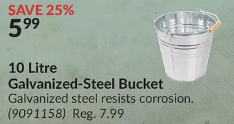 Princess Auto 10 litre galvanized-steel bucket offer