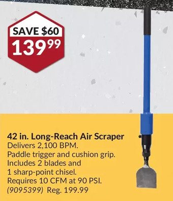 Princess Auto 42 in. long-reach air scraper offer