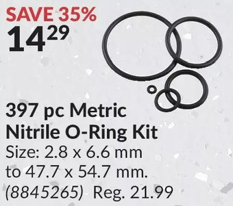 Princess Auto 397 pc metric nitrile o-ring kit offer