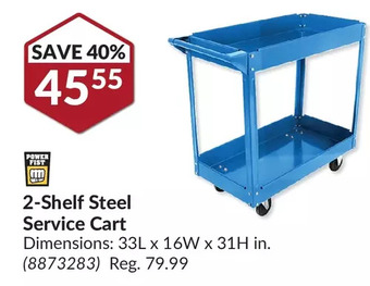 Princess Auto 2-shelf steel service cart offer