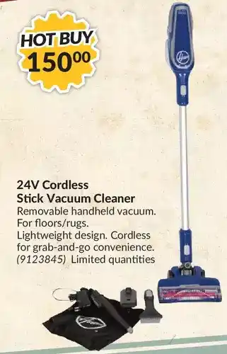Princess Auto 24v cordless stick vacuum cleaner offer
