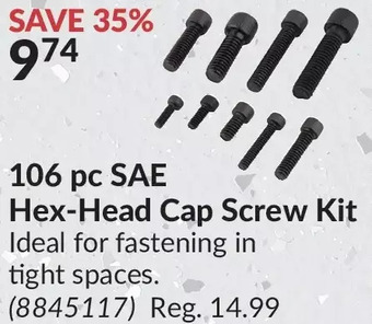 Princess Auto 106 pc sae hex-head cap screw kit offer