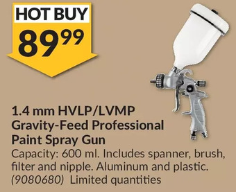 Princess Auto 1.4 mm hvlp/lvmp gravity-feed professional paint spray gun offer